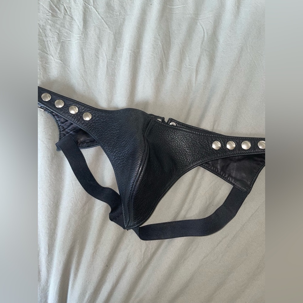 Black Leather Jockstrap
